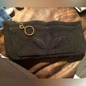 Vintage Black Cordé Clutch Evening Bag